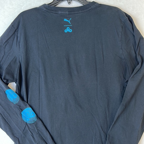 Puma Men’s X Cloud9 Neon Esport Long Sleeve T-shirt Black Blue Size Large - Picture 10 of 10